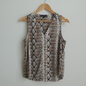4/$20 Banana Republic sleeveless snakeskin animal print blouse top Small